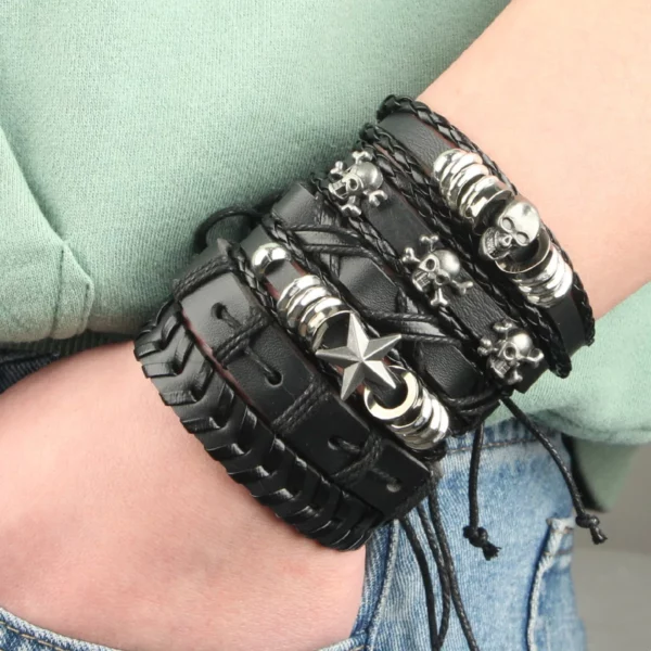 bracelets skull multi 6 noir