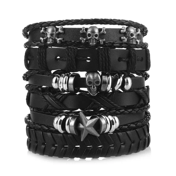 bracelets skull multi 6 noir