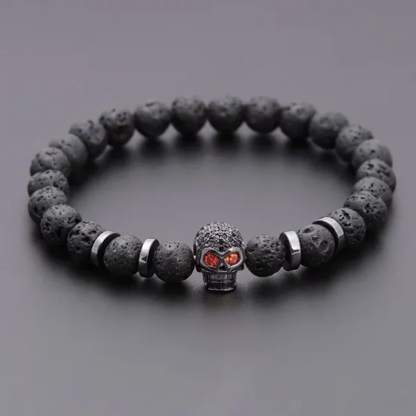 Bracelet Skull Perles Hématite