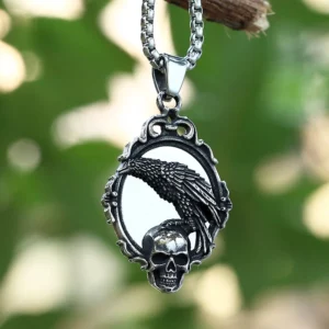 Pendentif Skull Corbeau